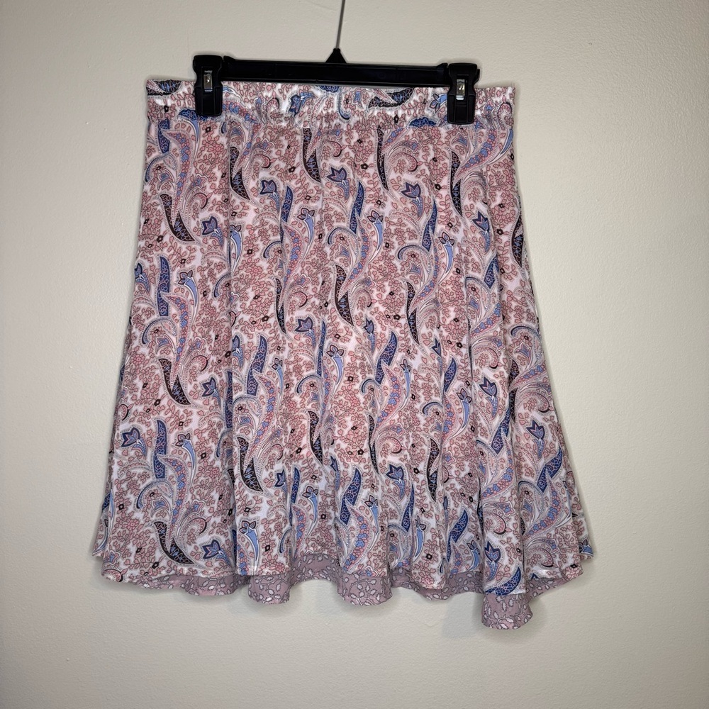 ESQUALO Pink and Blue‎ Paisley Skater Skirt